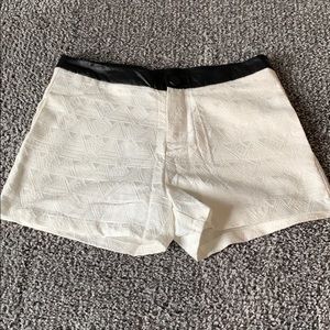 White Patterned Shorts